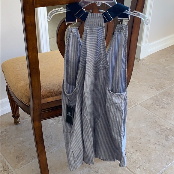 Striped Overall Dress - Picture 2 of 3